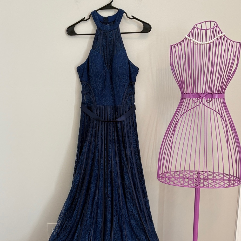 Basic Black Label Midnight Blue Lace Maxi Dress